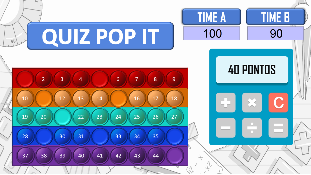 QUIZ POP IT – Jogo matemático competitivo – Studio Office